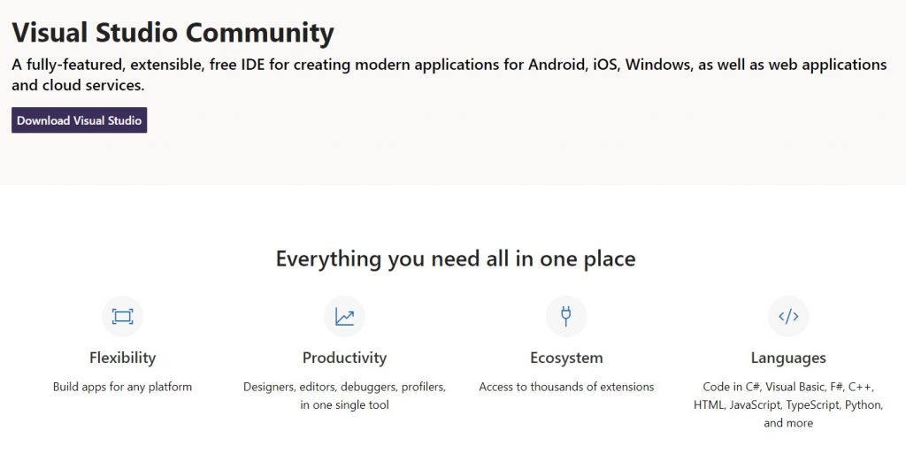 Visual Studio Community Home
