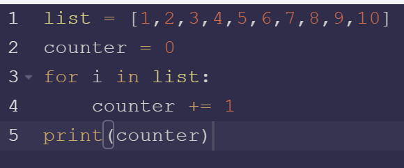 Finding the length of list python with a for loop. 